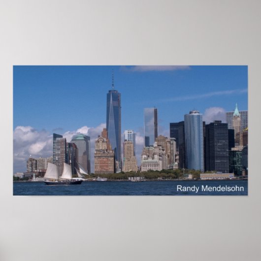 New York City Skyline met Freedom Tower Poster (Voorkant)