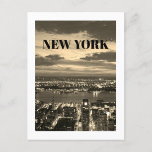 New York City Skyline Nachtlampjes Schemerlicht Se Briefkaart