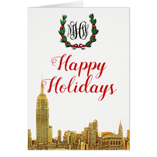 New York City Skyline Noël Joyeux Fêtes (Devant)