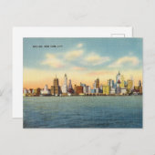 New York City Skyline over het water Briefkaart (Voorkant / Achterkant)