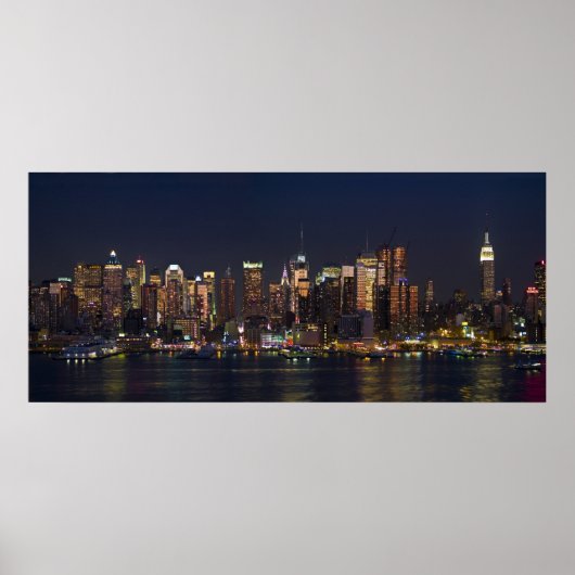 New York City Skyline Panorama 08 Poster (Voorkant)