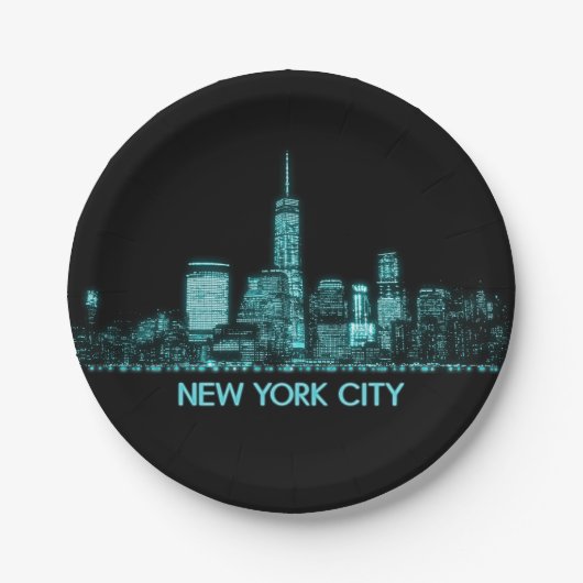New York City Skyline Papieren Bordje (Voorkant)