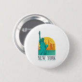 New York City Skyline Ronde Button 5,7 Cm (Voorkant /achterkant)
