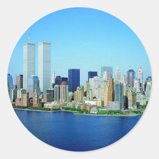 New York City Skyline Ronde Sticker (Voorkant)