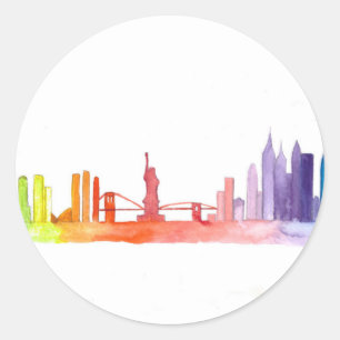 NEW YORK CITY skyline Ronde Sticker