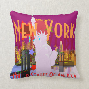 New York City Skyline Statue of Liberty USA Pillow Kussen