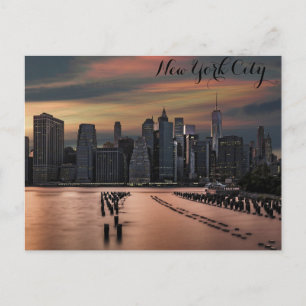 New York City Skyline Sunset Foto Briefkaart