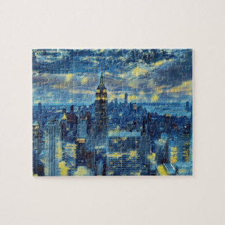 New York City Skyline Van Gogh Sterrennacht Puzzle Legpuzzel
