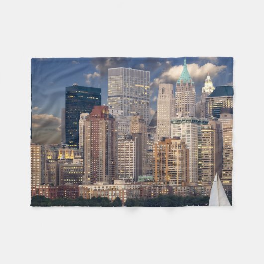 New York City Skyline van Hudson Fleece Deken (Voorkant (Horizontaal))
