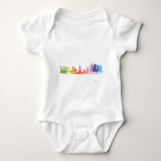 NEW YORK CITY skyline waterverf kleurrijk schattig Romper (Voorkant)