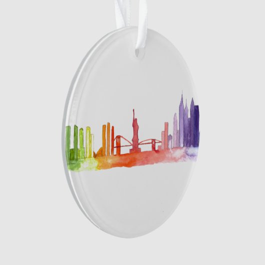 NEW YORK CITY skyline Waterverf NYC Manhattan Ornament (voorkant)