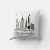 New York City Skyline Wedding Kussen (Achterkant)