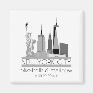 New York City Skyline Wedding Magneet