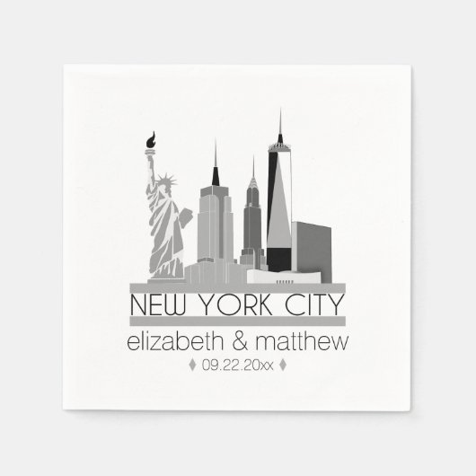 New York City Skyline Wedding Servetten (Voorkant)