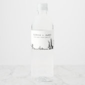 New York City Skyline Wedding Waterfles Etiket (Voorkant)