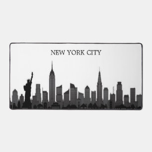 New York City Skyline Zwart Modern Manhattan NYC Bureaumat