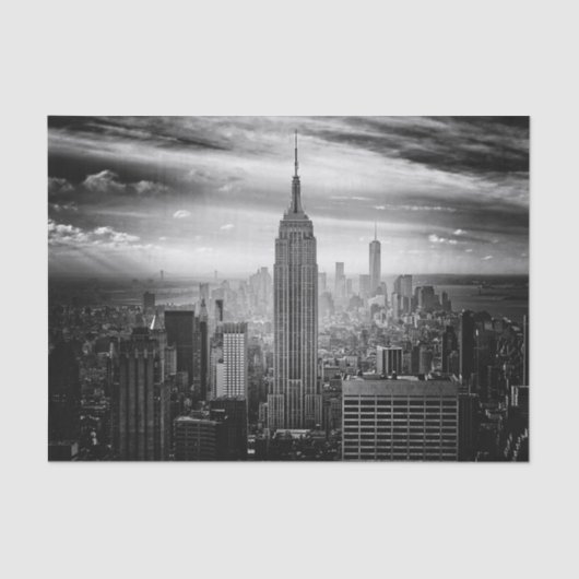 New York City skyline zwart-wit Tissuepapier (Voorkant)