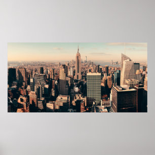 New York City skyscrapers dak terras urban uitzich Poster