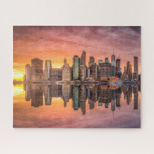 New York City Skyscrapers Skyline Sunset Travel Legpuzzel (Horizontaal)