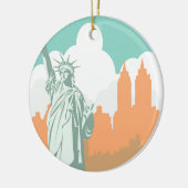 New York City slaapt nooit Keramisch Ornament (Links)