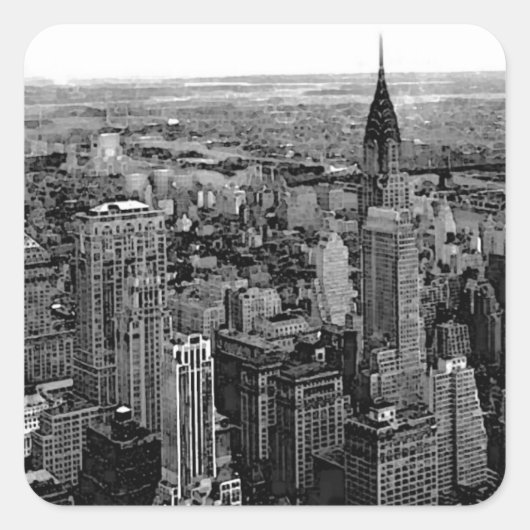 New York City Square Sticker (Voorkant)