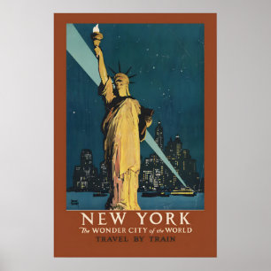 New York City - Standbeeld van de Vrijheid jaren 3 Poster