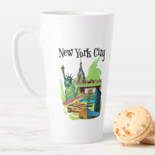  New york City standbeeld van vrijheid Reiskunst Latte Mok