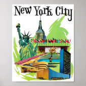 New york City standbeeld van vrijheid Reiskunst Poster (Voorkant)