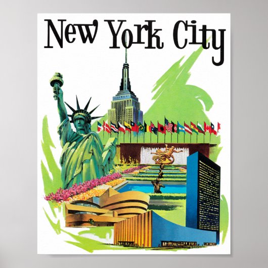  New york City standbeeld van vrijheid Reiskunst Poster (Voorkant)