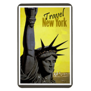 New York CIty Statue of Liberty Retro  Magneet