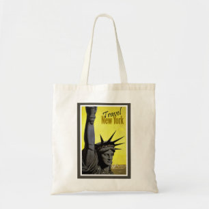 New York CIty Statue of Liberty Retro Tote Bag