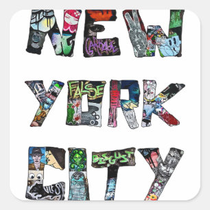 New York City Street Art Vierkante Sticker