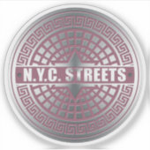 New York City Streets Pink Sticker (Voorkant)