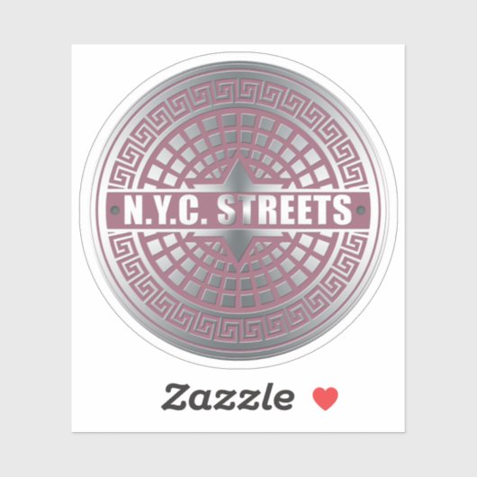 New York City Streets Pink Sticker (Vel)