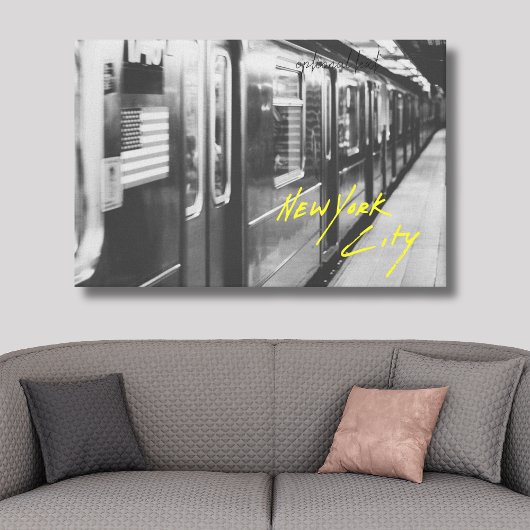 New York City Subway Uitgerekt Canvas Print