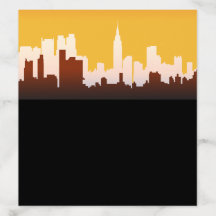 New York City Sunrise Skyline Gold