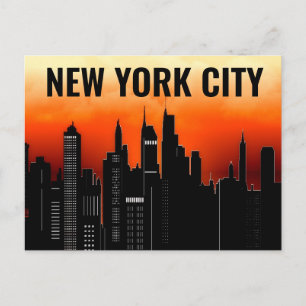 NEW YORK CITY SUNSET SKYLINE  STIJL BRIEFKAART