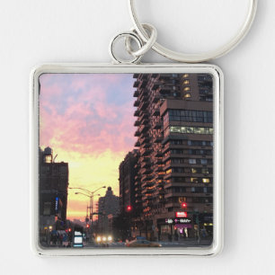 New York City Sunset Upper West Side Buildings NYC Sleutelhanger