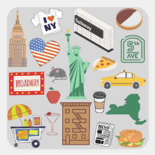 New York City-symbolen Vierkante Sticker