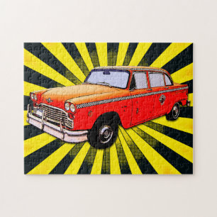 New York City Taxi Cab Cartoon Legpuzzel
