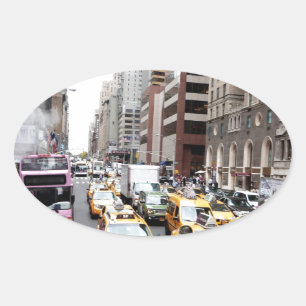 New York City Taxis Ovale Sticker