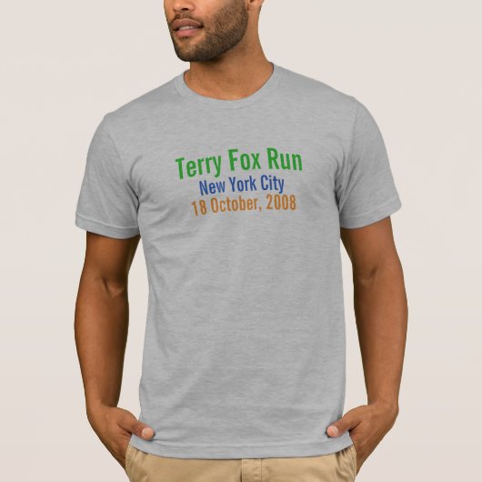 New York City, Terry Fox Run, 18 oktober 2008 T-shirt (Voorkant)