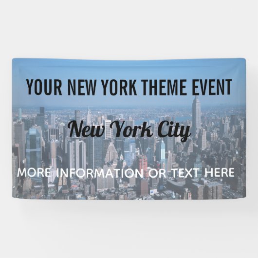 New York City Theme Party met skyline Spandoek (Horizontaal)