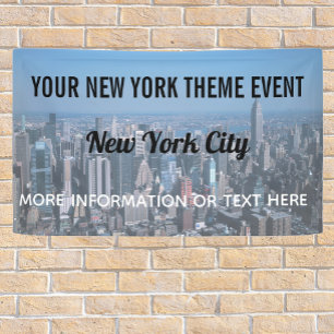 New York City Theme Party met skyline Spandoek