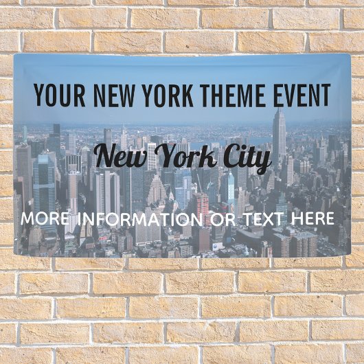 New York City Theme Party met skyline Spandoek