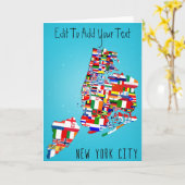 New York City trace la carte de mariage (Fleur jaune)