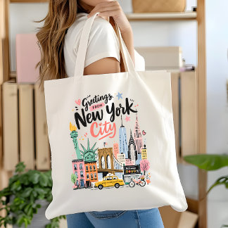 New York City Travel Tote NYC Art Bag