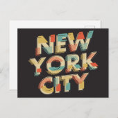 New York City Typografie briefkaart (Voorkant / Achterkant)
