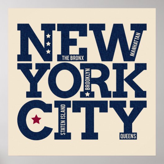 New York City Typografie poster (Voorkant)