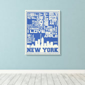 New York City Typografie Poster Canvas Afdruk (Insitu (Houten vloer))